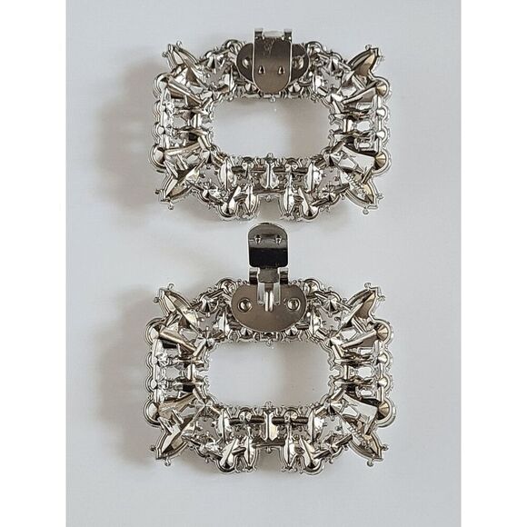 ✨💎 2pcs Rhinestone Square Buckle Shoe Jewelry Clips Decor Accessories NEW - Picture 10 of 14
